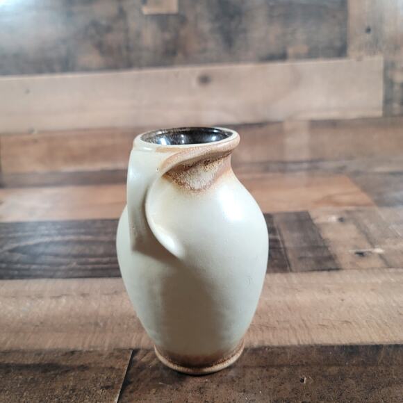 Vintage Bay Keramik West German Brown & Beige Handle Vase Jug 651-14 5.5" Tall - Picture 6 of 7